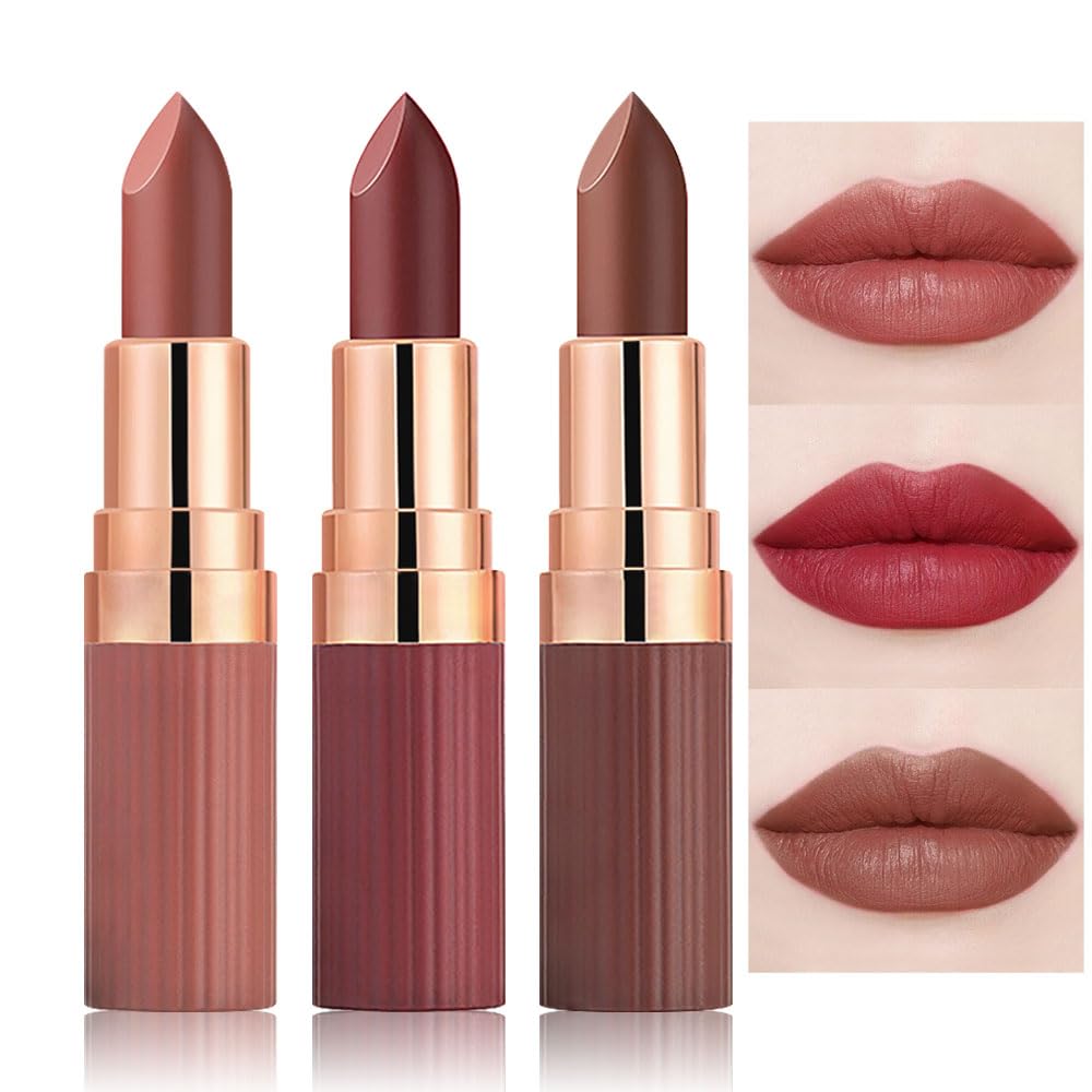 Nude Lipstick Matte Sets,Light to Dark Velvet Lipstick for Women Long Lasting Waterproof 24 Hours Lip Stick Lip Stain Makeup Gift Sets,labiales mate 24 horas originales