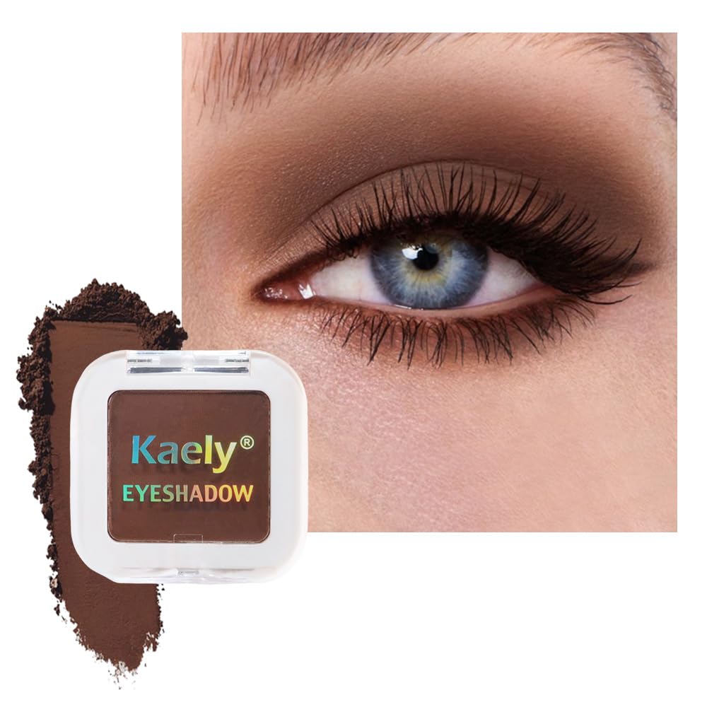 Kaely Pressed Single Eyeshadow Makeup, Taupe Matte Highly Pigmented Monochrome Eye Shadow Palette, Waterproof Neutral Powde Mini Eyeshadow, sombras para ojos, Lightweight Blendable, 05