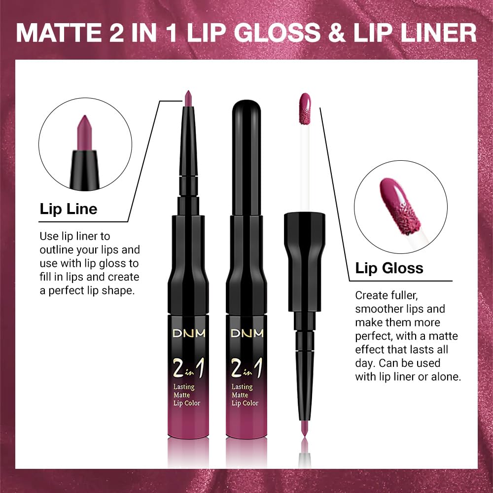 evpct 1Pcs Ruby Stoplight Red Lip Stain Paint Matte Lip Liner and Lipstick Set Long Lasting Smudge Proof labiales matte mate larga duracion listip 24 hours a prueba de agua mate 24 horas originales,05