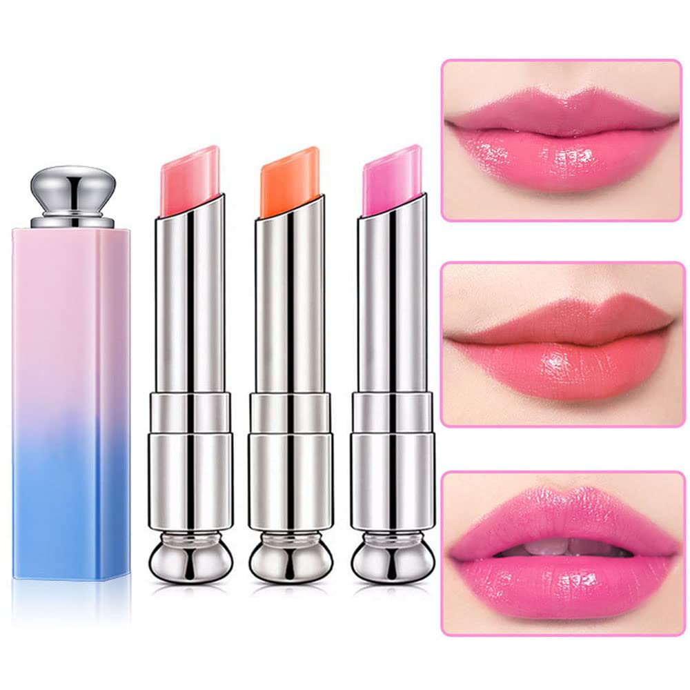 BINGBRUSH Color Changing Lipstick Lip Balm,Korean Magic Lipstick Color Change Changing Lip Tint Tinted Stain Gloss Balm Long Lasting Waterproof Moisturizer (213#)