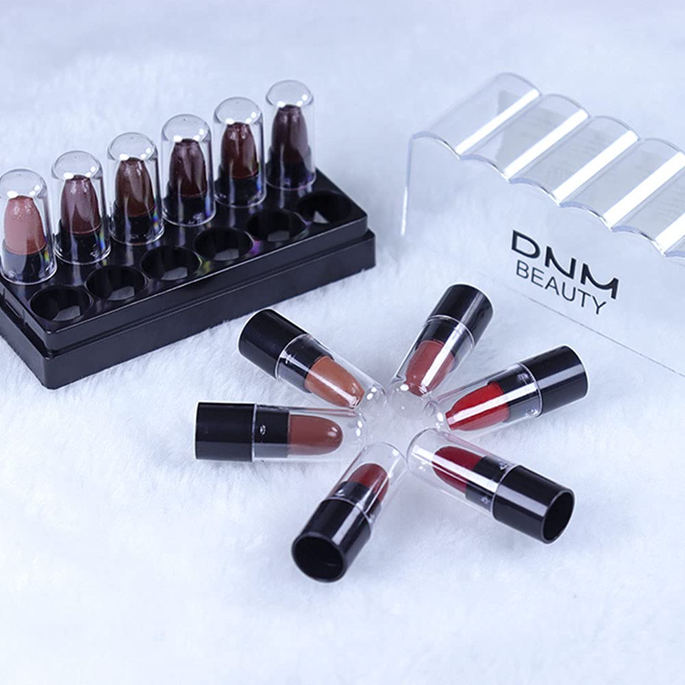 12Pcs Capsule Pills Lipstick Mini Lip Stick Packs Matte Lipstick Set for Women,Dark Sexy Red Brown Nude Mini Matte Lipstick Makeup Lip Liner Color Set labiales mate 24 horas originales lapiz labial