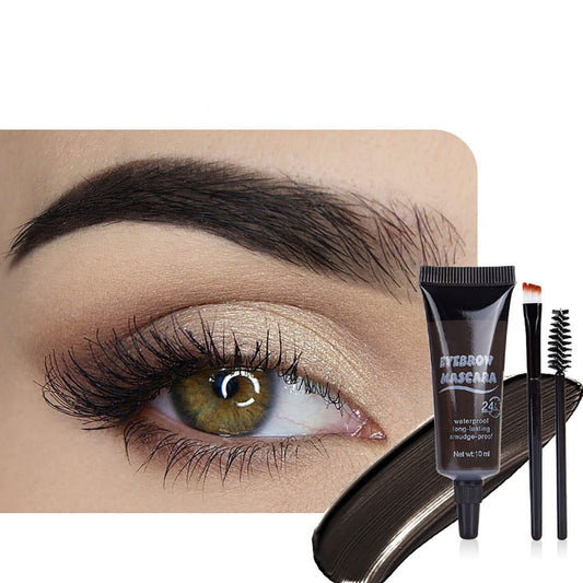 Tinted Thickening Eyebrow Mascara with Two Eyebrow Brushes,Brow Fast Sculpt,Waterproof,Transfer-proof,Eyebrow Tinting Kit- Cruelty Free