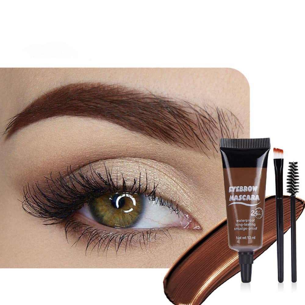 Tinted Thickening Eyebrow Mascara with Two Eyebrow Brushes,Brow Fast Sculpt,Waterproof,Transfer-proof,Eyebrow Tinting Kit- Cruelty Free