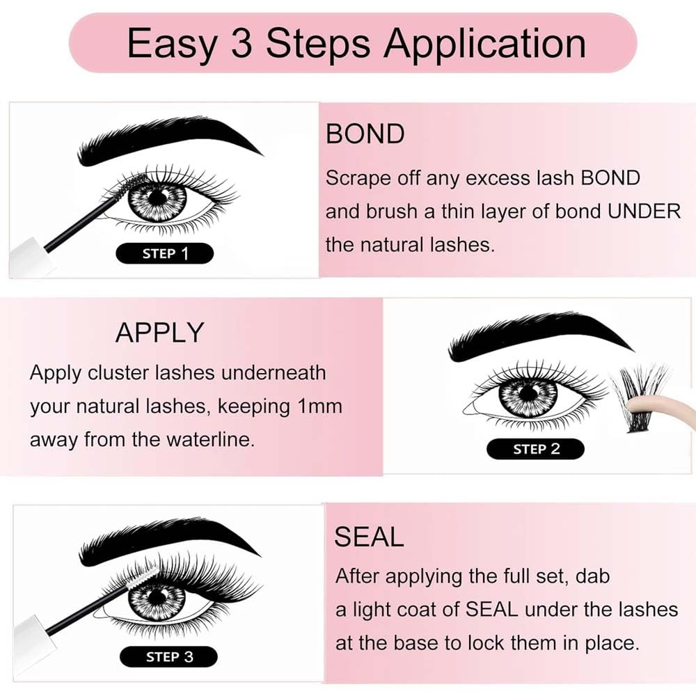 Lash Bond and Seal, Long Lasting Waterproof Eyelash Glue, Lash Bond and Seal for Eyelash Extensions Cluster Lash Glue, Lash Extension Glue, Individual Lash Glue