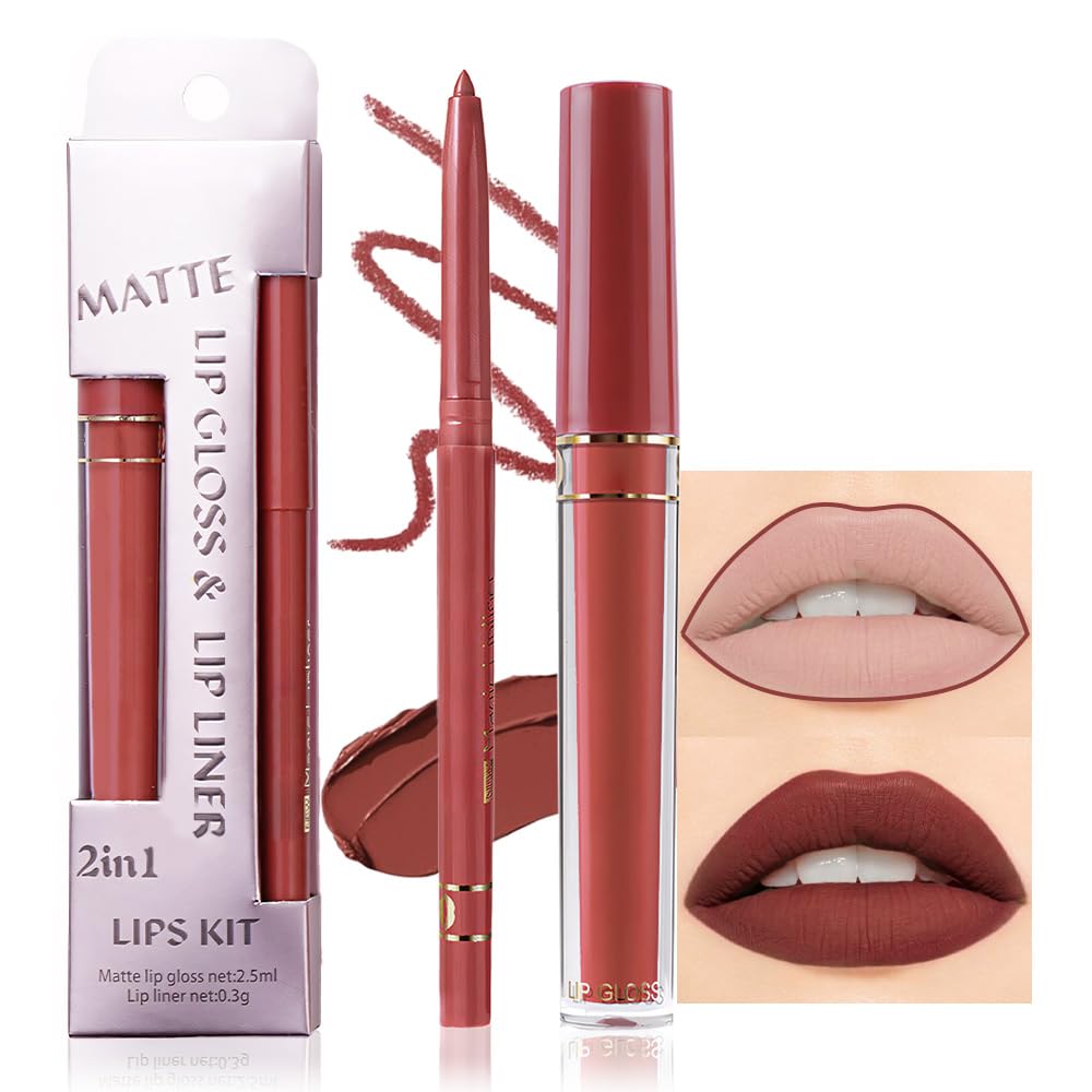 evpct DNM 3Pcs Dark Ruby Fire Red Matte Liquid Lipstick Lip Stain Lipgloss sets for Women 24 Hour Red Matte Lipstick Long Lasting Smudge Proof