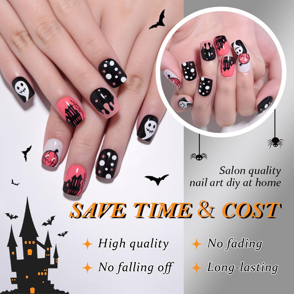 evpct Nude Cat Eye Short Press on Nails Square, Short Square Stick on Nails for Women Gift, Pearl White Metallic Glitter Glossy Reusable Spring Summer Soft Gel Press on Acrylic Fake Nail with Designs