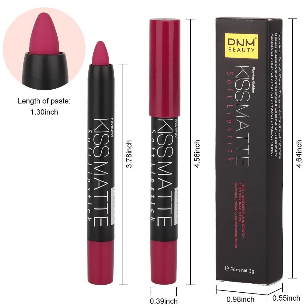 evpct 8Pcs Dark Ruby Red Plum Purple Wine Nude Beige Brown Matte Lipstick and Lip Crayon Liner Pencil Pen Set for Women labial labiales mate magicos 24 horas originales pintalabios permanente 24 horas