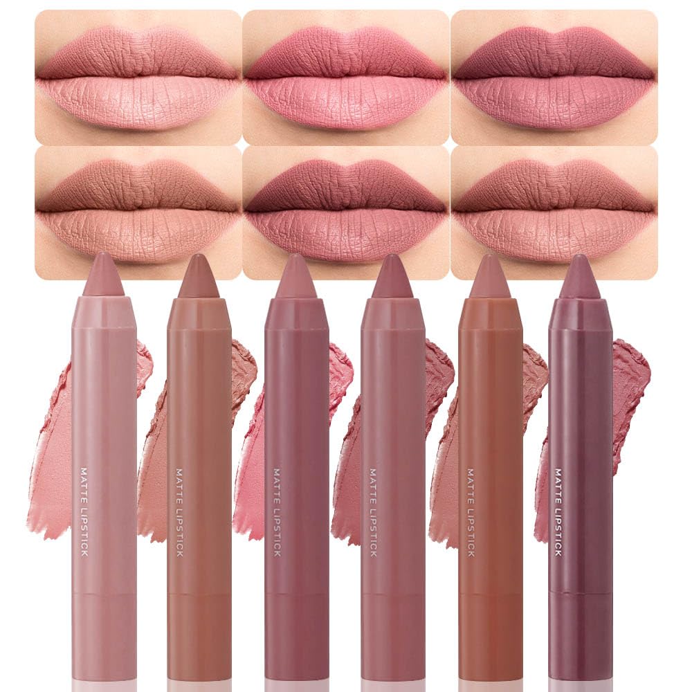 BINGBRUSH Crayon Matte Longwear Lipstick Pack Set,Moisture Smooth Color Stick Ultimate Lip Crayon for Makeup Collection - Waterproof Velvet Lipgloss (01#, 1 Count (Pack of 1))