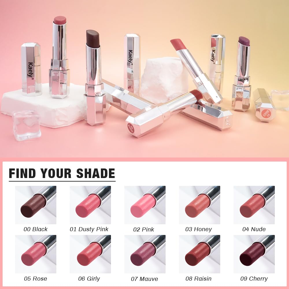 Kaely Mauve Honey Lipstick Tinted Lip Balm, Hydrating Shine Lipstick for Women Dry Lips, Moisturizing Nourishing Glossy Lip Gloss Stain Makeup, Sheer Lightweight, Vegan & Cruelty-Free