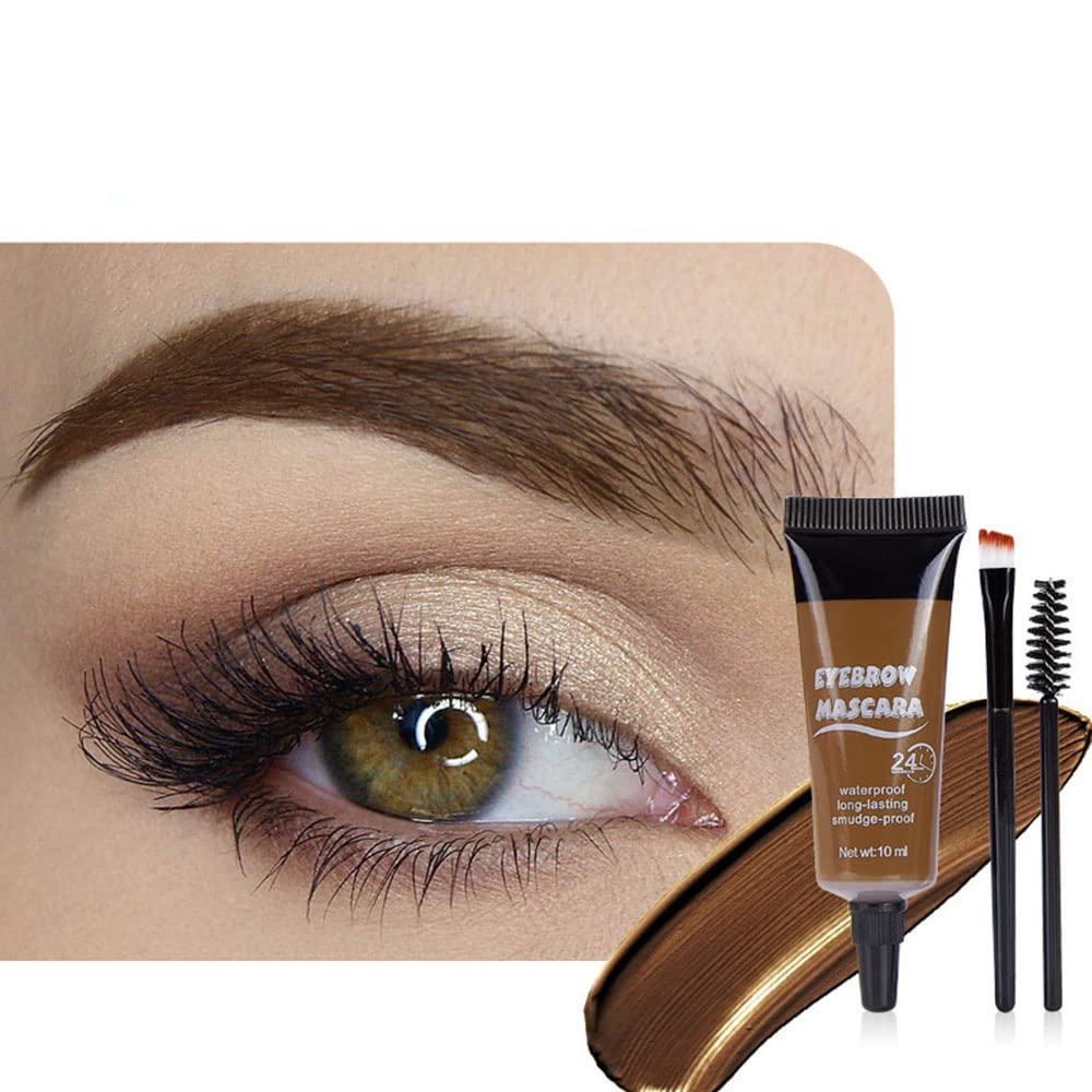 Tinted Thickening Eyebrow Mascara with Two Eyebrow Brushes,Brow Fast Sculpt,Waterproof,Transfer-proof,Eyebrow Tinting Kit- Cruelty Free