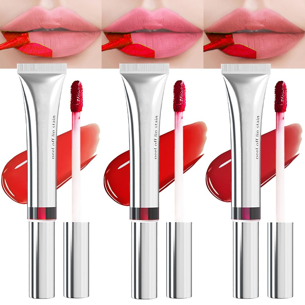 evpct Lip Tains Peel off, Peel off Lip Liner Tattoo Lip Stain Tint Gloss Marker Makeup, Long Lasting Waterproof 24 Hours Matte Finish Transfer-proof Pigmented Color Stay Lipsticks, 125 Nude Pink