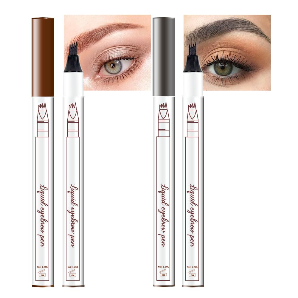 Eyebrow Ink Pencil by Brow Stylist -Micro 4 Point Brow Pen Lift & Snatch Eyebrow Pen Kits with 3 Eyebrow Stencil Long-Lasting Waterproof Natural Eyebrow Hair