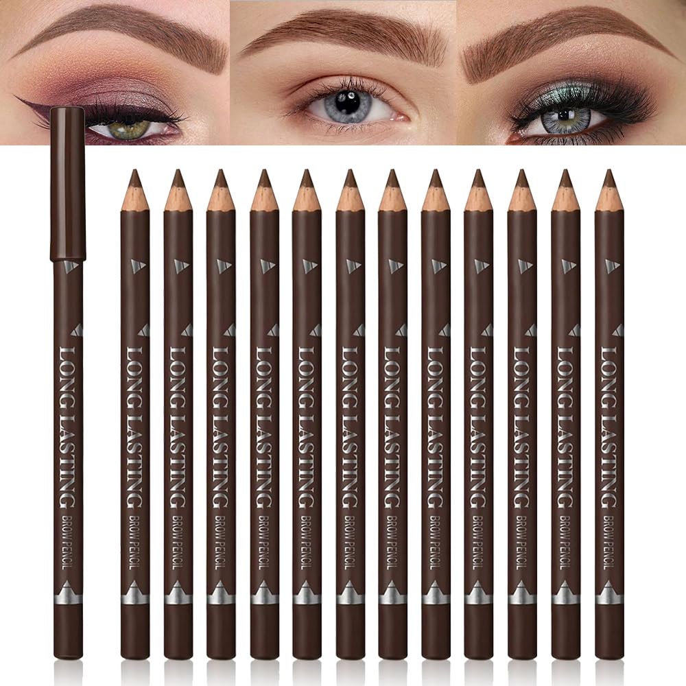 Eyebrow pencil black, wooden hard-core eyebrow pencils, eyebrow pencil Black, eyebrow and eyeliner pencils, waterproof and sweat-proof, beginner makeup eyebrow pencil, Black eyeliner pencils