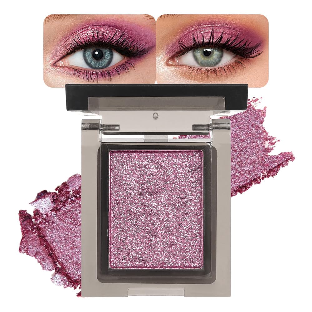 Single Gold Brown Glitter Shimmer Eyeshadow,Bright High Pigment Intense Monochrome Eye Shadow,Buildable Sparkly Eye Glitter Shimmer Finish,24 Hour Eye Makeup Longwear Waterproof,Blendable