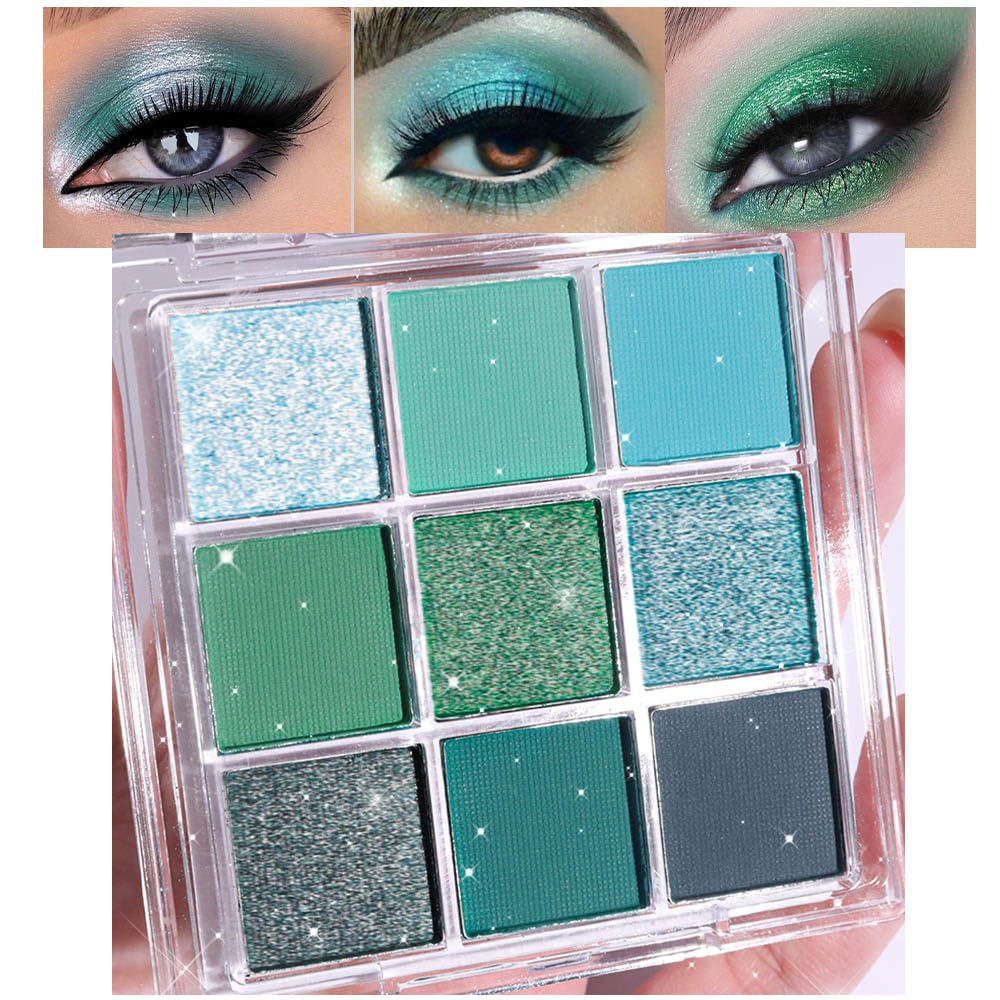 evpct 9 Colors Black Smokey Grey Gray Silver Glitter Shimmer Eye Shadow Makeup Palette Highly Pigmented Black Glitter Eyeshadow Makeup Palette sombra negra para ojos para ojos brillantes