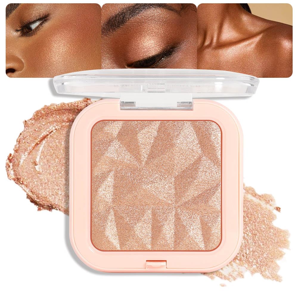 8 Color Face Cheek Highlighter Makeup Palette Shimmer Glitter Iridescent Multichrome Holographic Eyeshadow Palette Purple Rainbow Glitter Highlighter Makeup Highlight and Contour Palette Eye Makeup