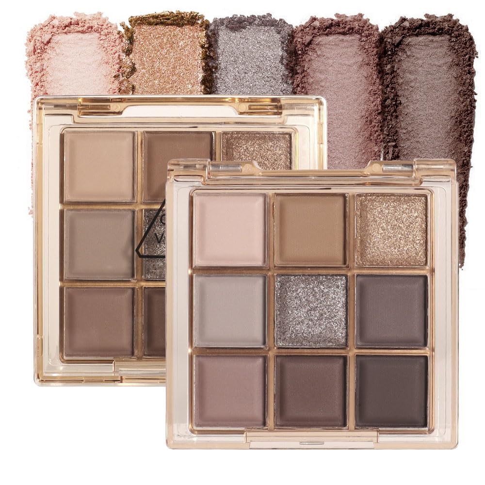 9Colors Eye Shadow Palette Makeup,Pink Rose Gold Purple Mauve Neutral Travel Eyeshadow Palette Highly Pigmented Long Lasting Waterproof Naturing-Looking Eyeshadow Palette Travel Size Gift Kit