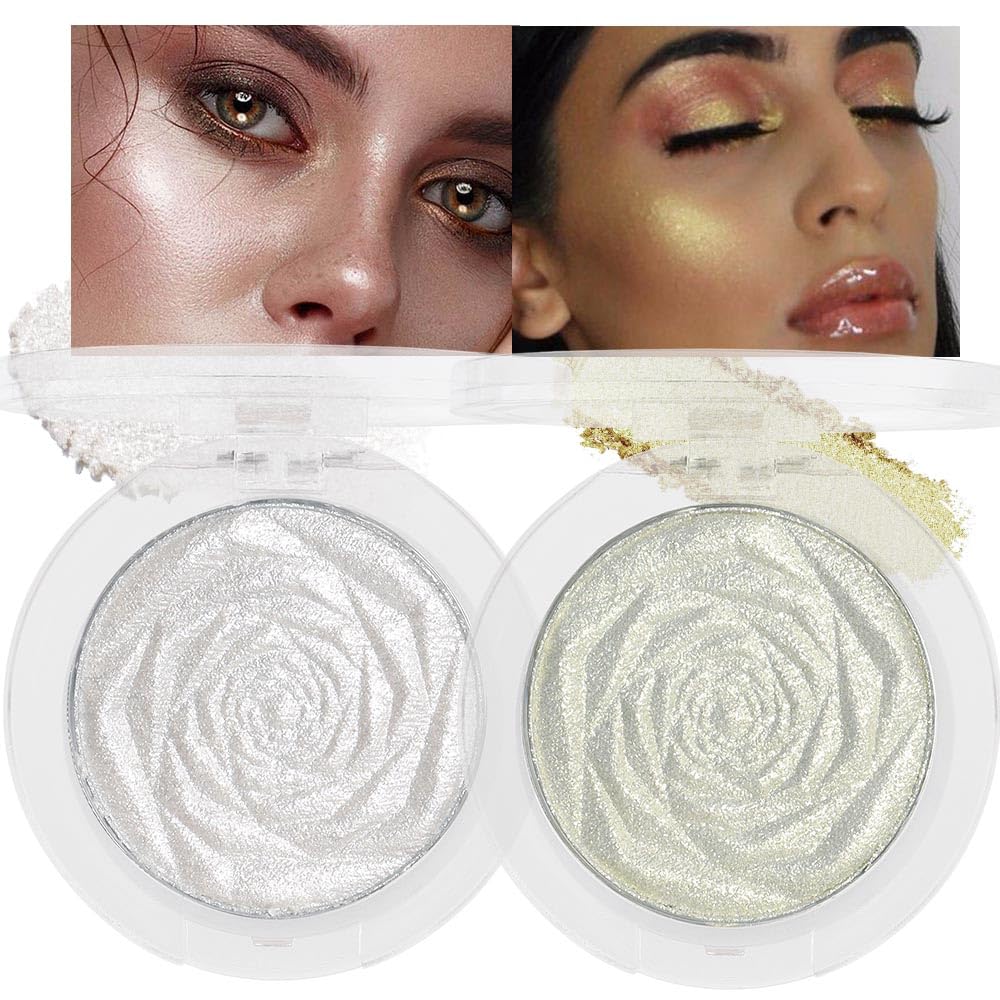 8 Color Face Cheek Highlighter Makeup Palette Shimmer Glitter Iridescent Multichrome Holographic Eyeshadow Palette Purple Rainbow Glitter Highlighter Makeup Highlight and Contour Palette Eye Makeup