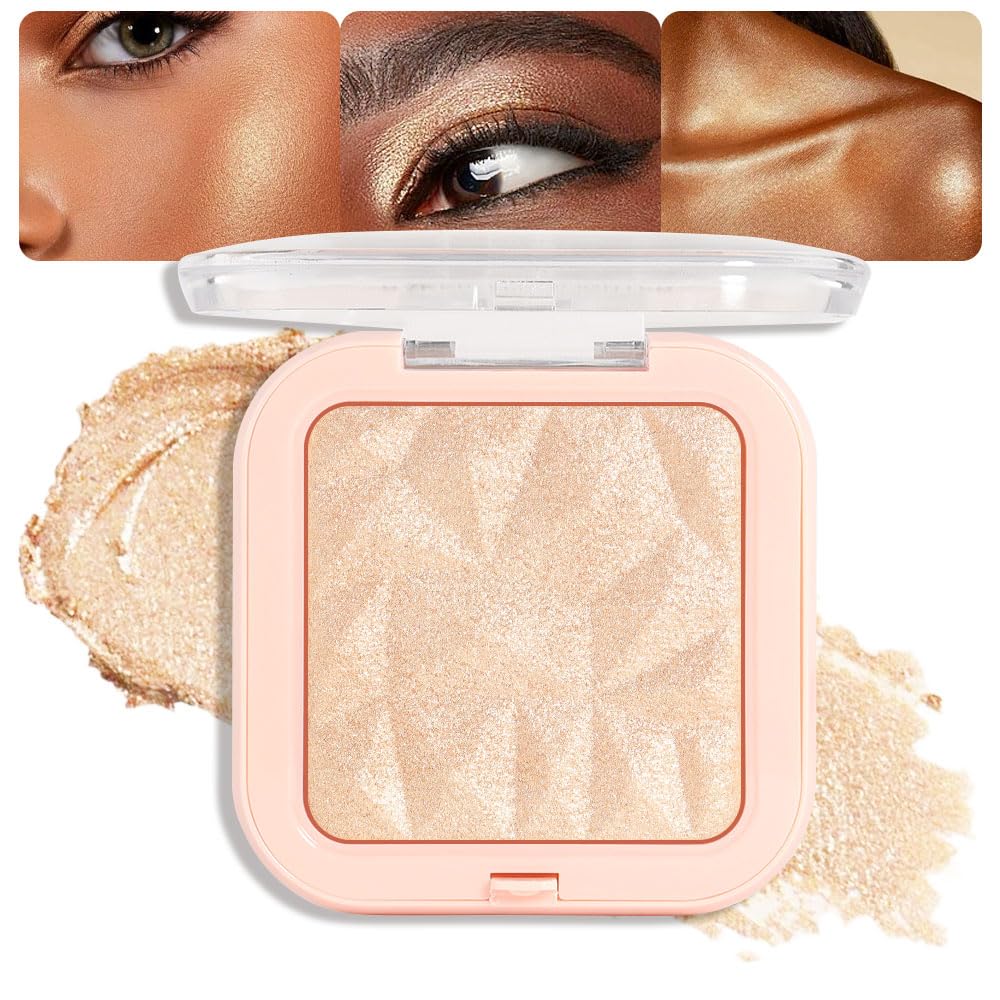 8 Color Face Cheek Highlighter Makeup Palette Shimmer Glitter Iridescent Multichrome Holographic Eyeshadow Palette Purple Rainbow Glitter Highlighter Makeup Highlight and Contour Palette Eye Makeup