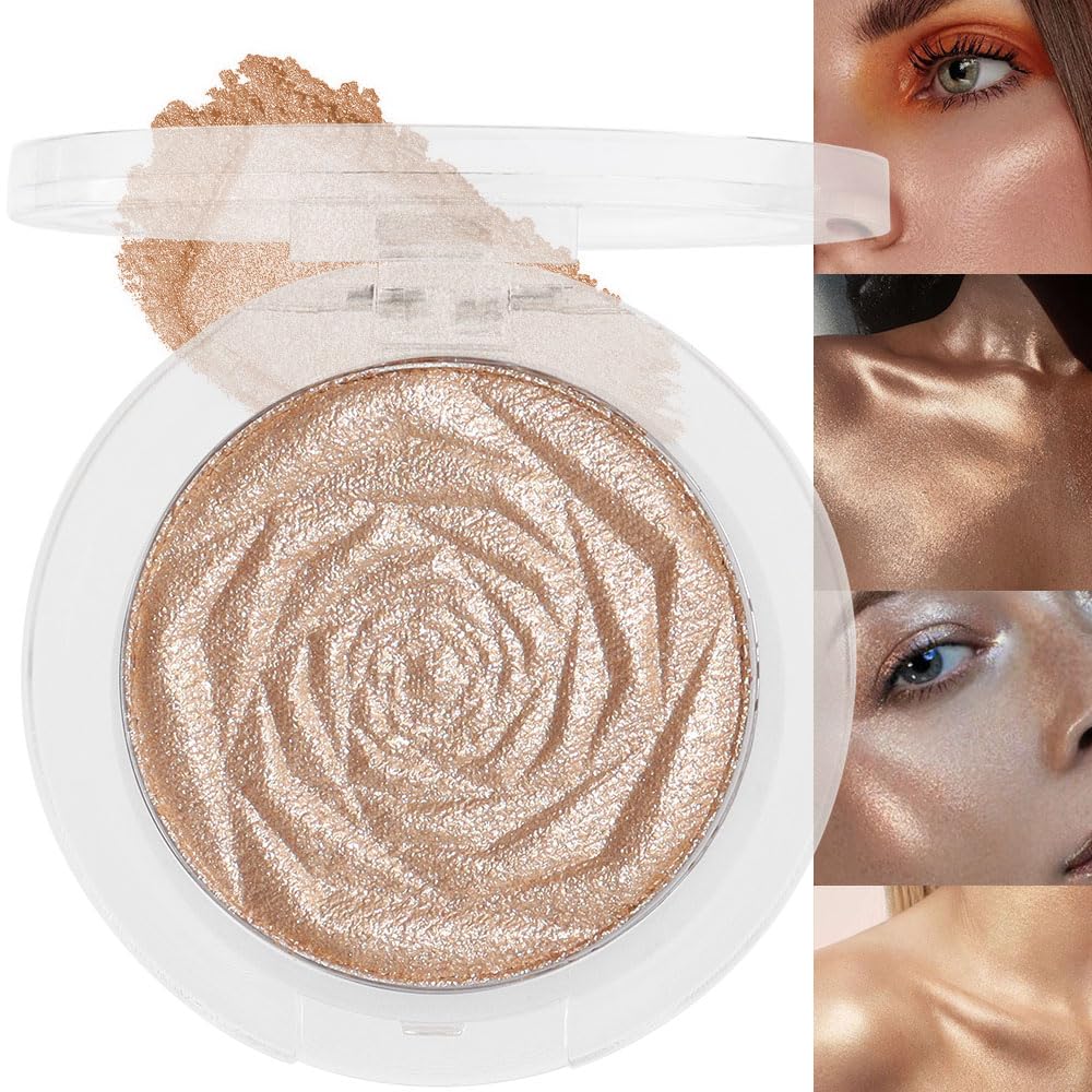 8 Color Face Cheek Highlighter Makeup Palette Shimmer Glitter Iridescent Multichrome Holographic Eyeshadow Palette Purple Rainbow Glitter Highlighter Makeup Highlight and Contour Palette Eye Makeup