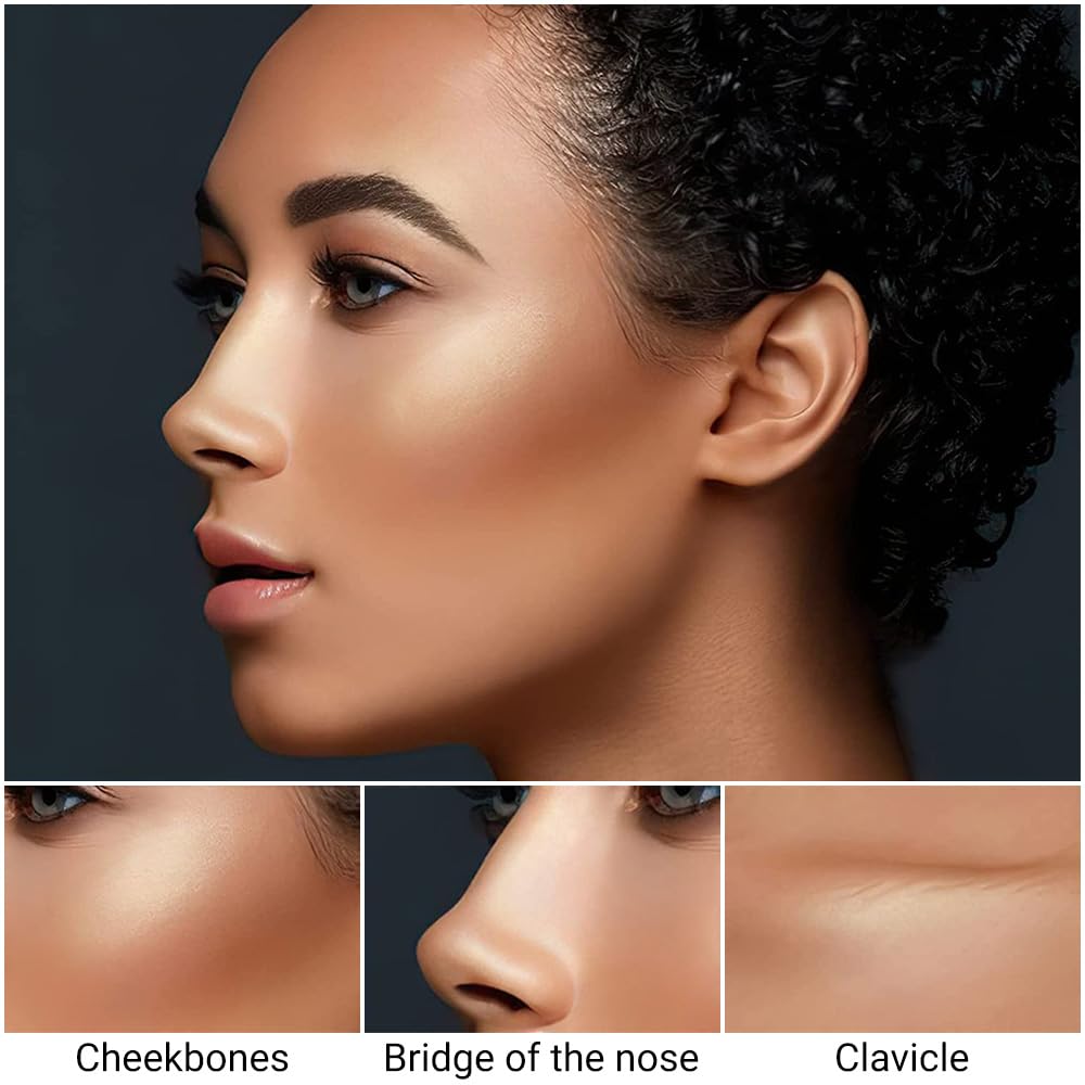 Kaely 4 Color Highlighter Contour Stick,Cream Contour Palette Kit for Beginners,Bronzer Contouring Sticks,contorno maquillaje para mujer en oferta,Concealer Stick Primer Face Makeup Brightener,02+03